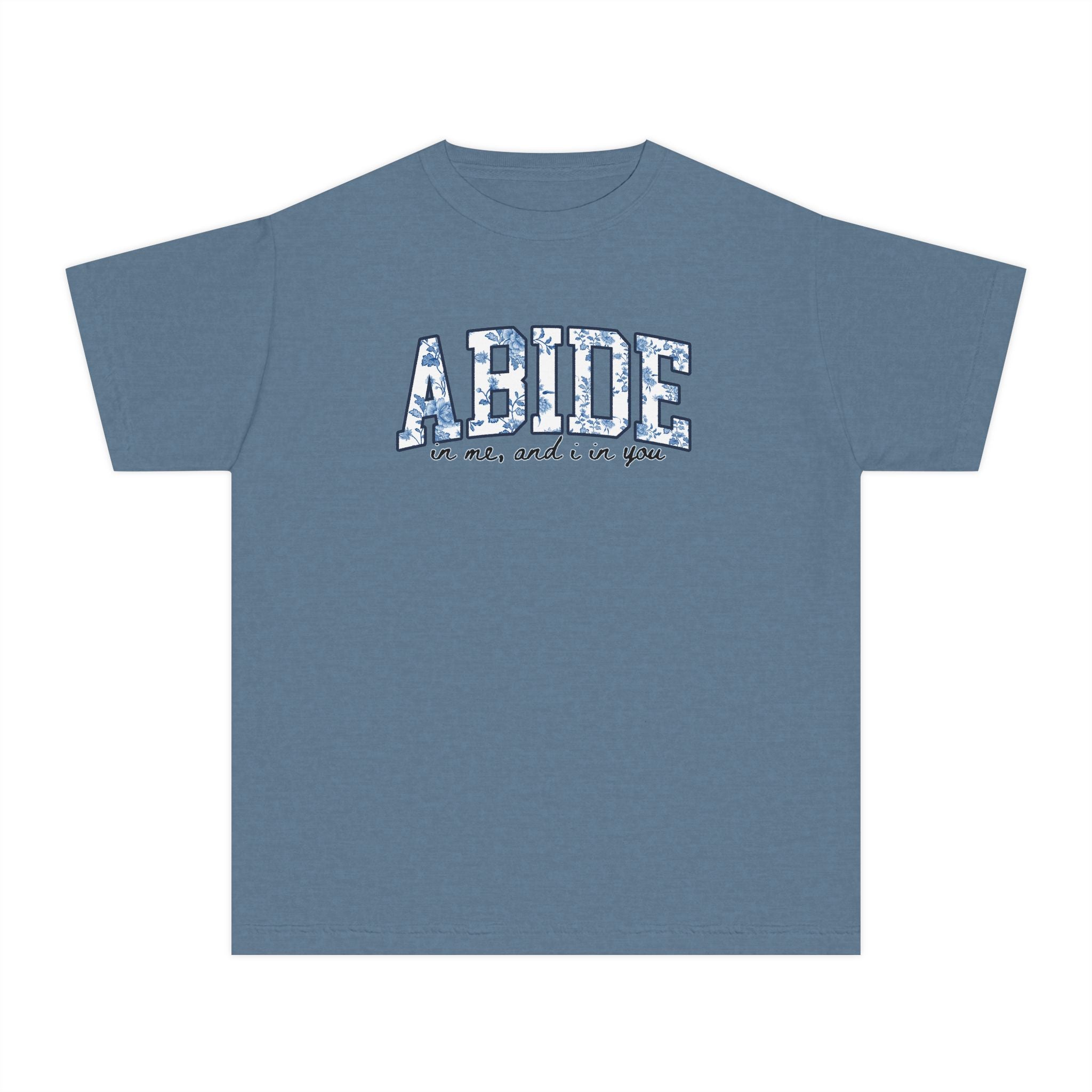 Youth Tee — 'ABIDE' Floral Graphic T-Shirt