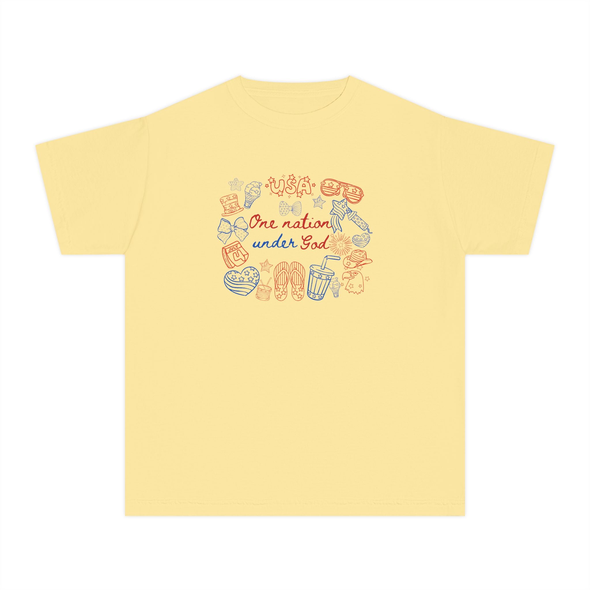 Youth Tee — "One Nation Under God" Patriotic Kids T-Shirt