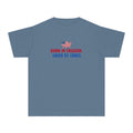 Youth Tee — "Born in freedom, saved by grace" Flag Design
