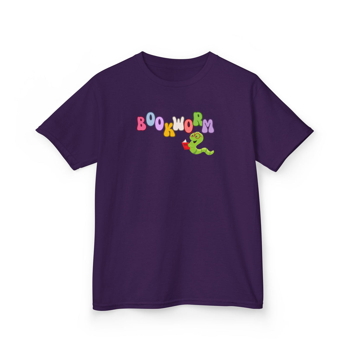 Kids "Bookworm" Graphic Tee — Colorful Reading Worm Shirt for Little Readers