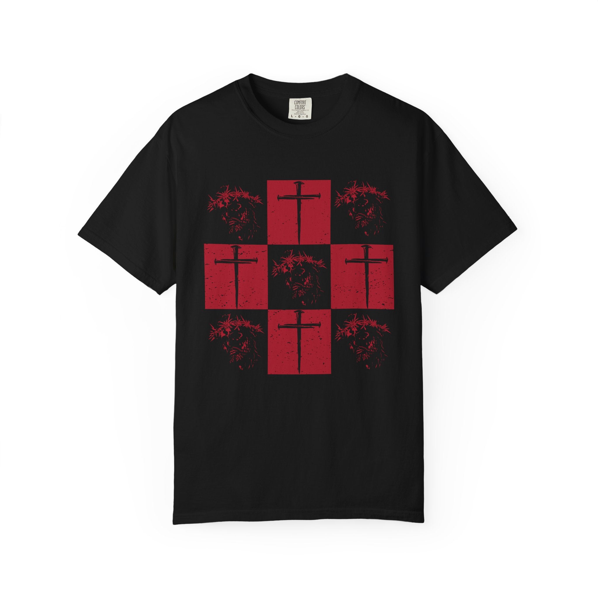 Christian Cross Grid T‑Shirt