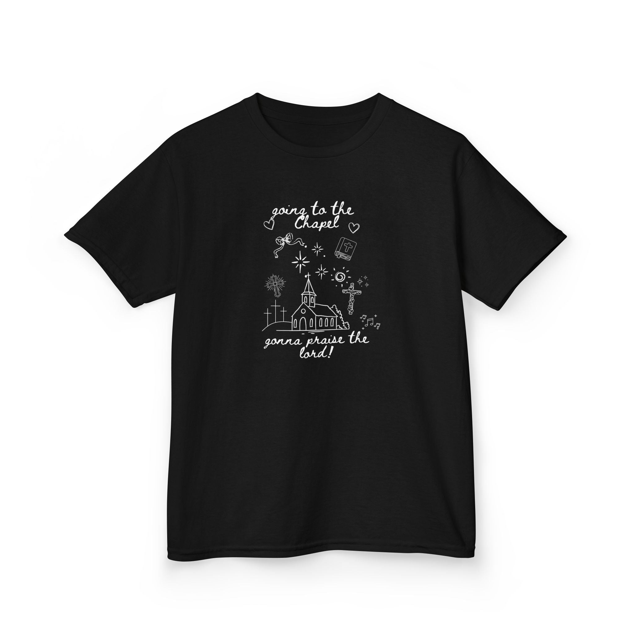 "Going to the Chapel, Gonna Praise the Lord" Church Kids Graphic T‑Shirt