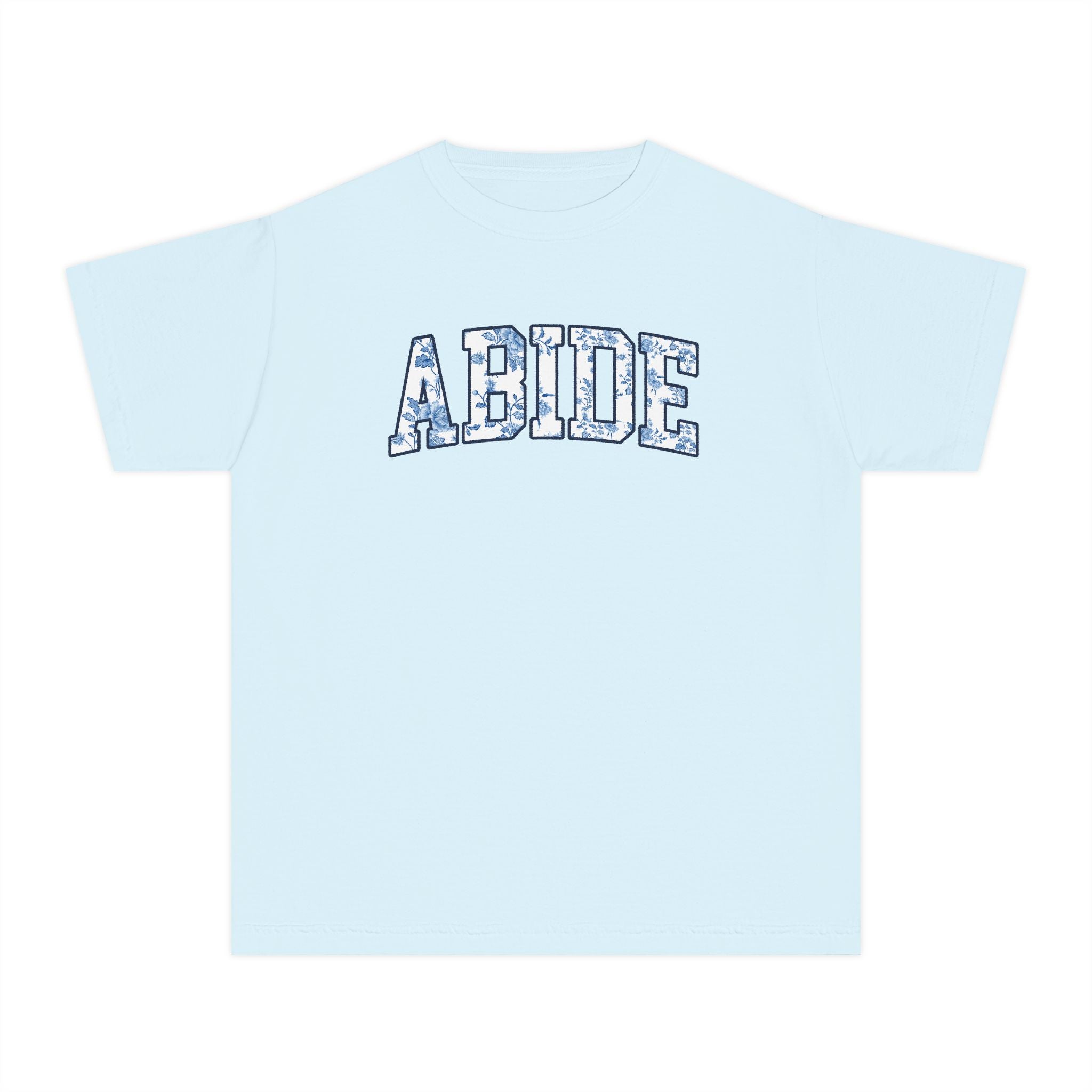 Youth Tee — 'ABIDE' Floral Graphic T-Shirt