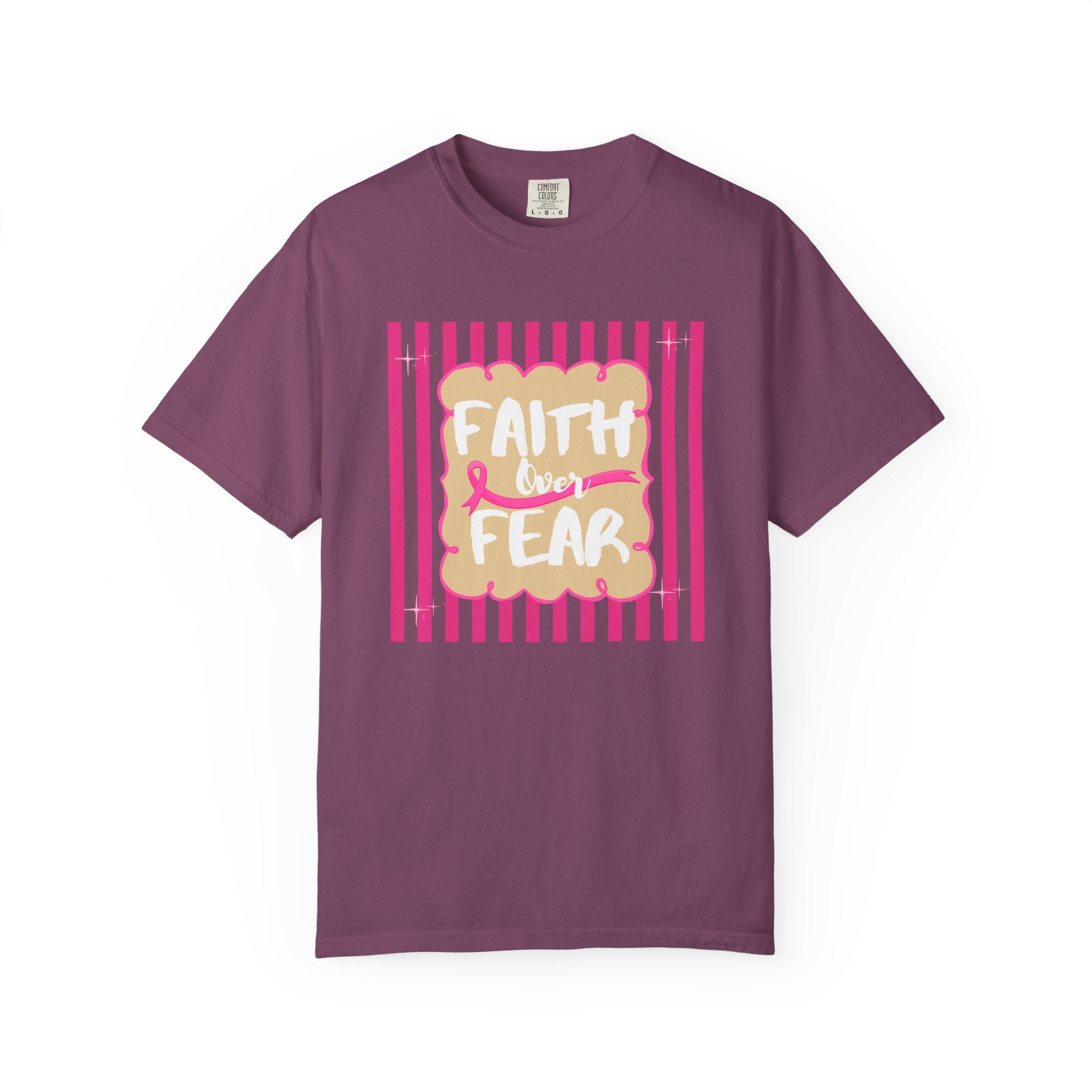Faith Over Fear striped Tee