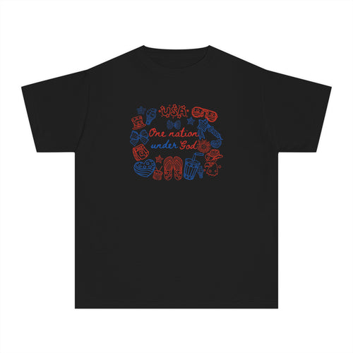 Youth Tee — "One Nation Under God" Patriotic Kids T-Shirt