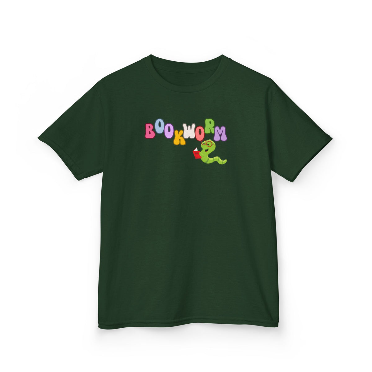 Kids "Bookworm" Graphic Tee — Colorful Reading Worm Shirt for Little Readers