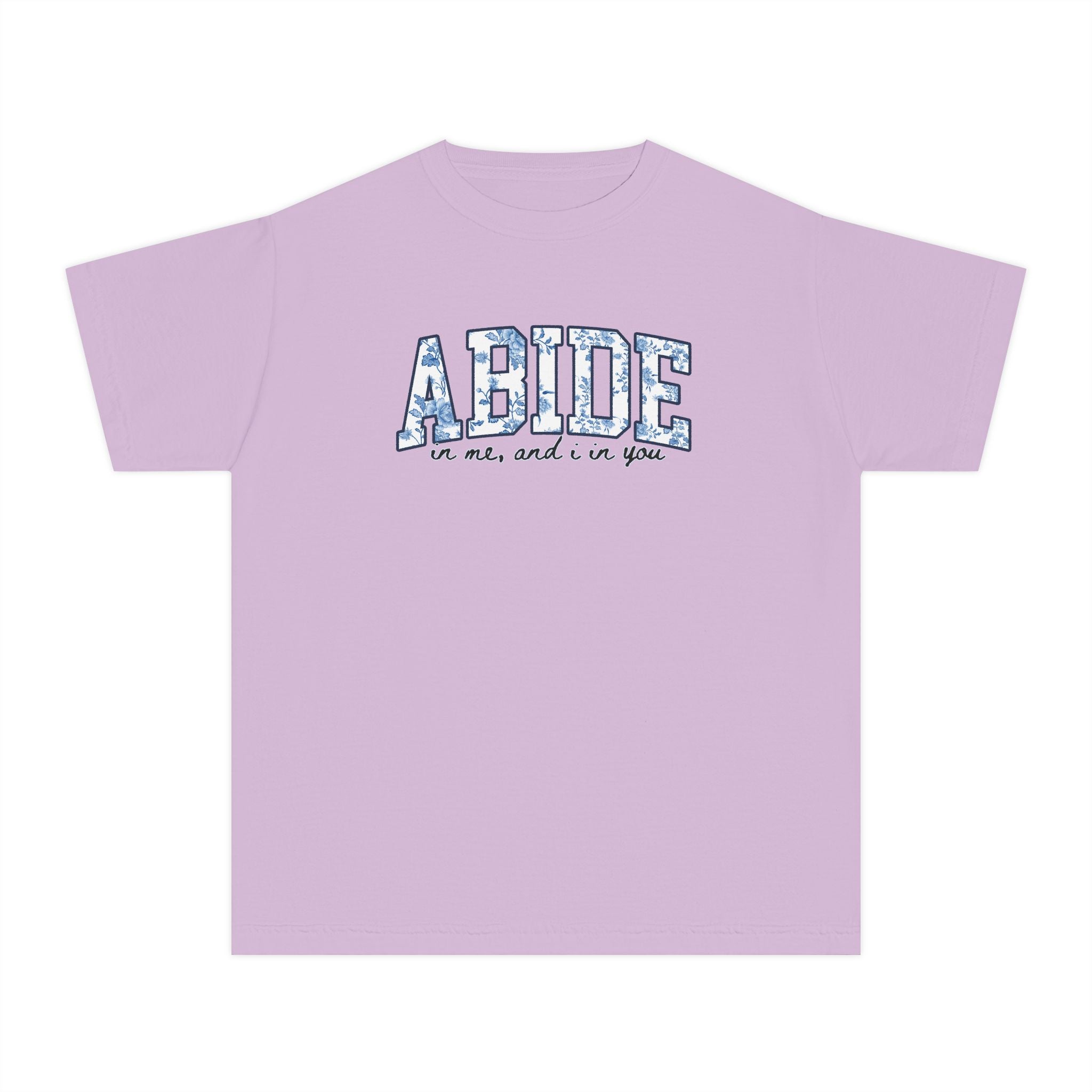 Youth Tee — 'ABIDE' Floral Graphic T-Shirt