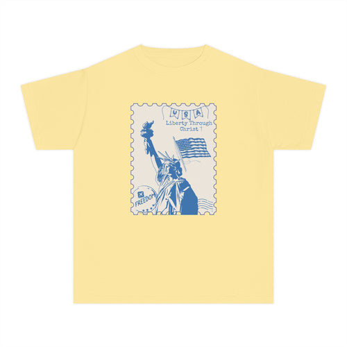 Youth Tee — Liberty Stamp Graphic (Statue of Liberty, Freedom)