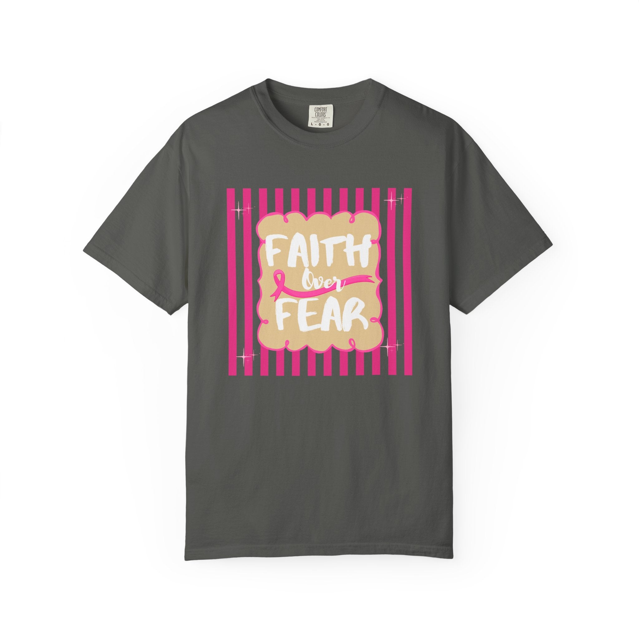 Faith Over Fear striped Tee