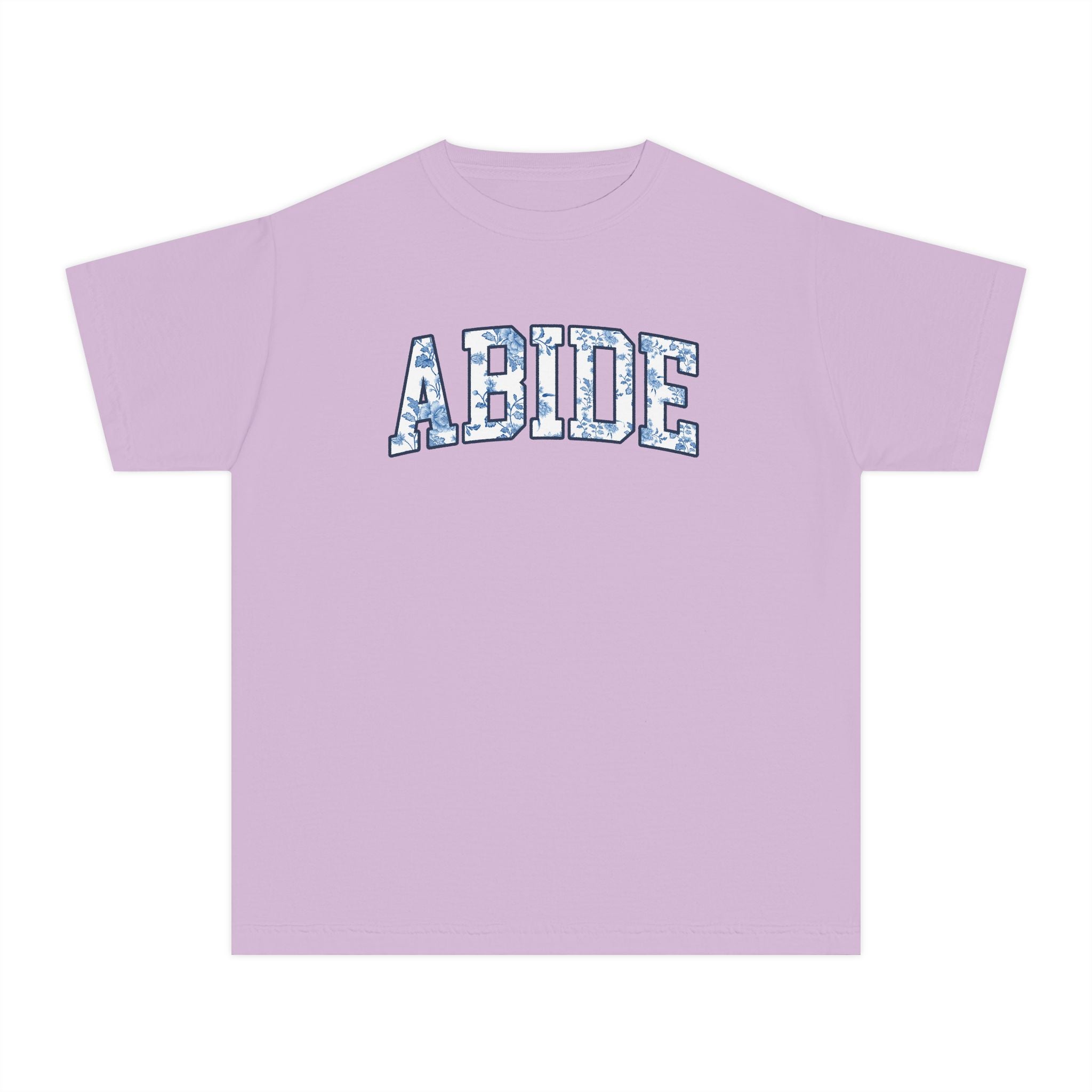 Youth Tee — 'ABIDE' Floral Graphic T-Shirt