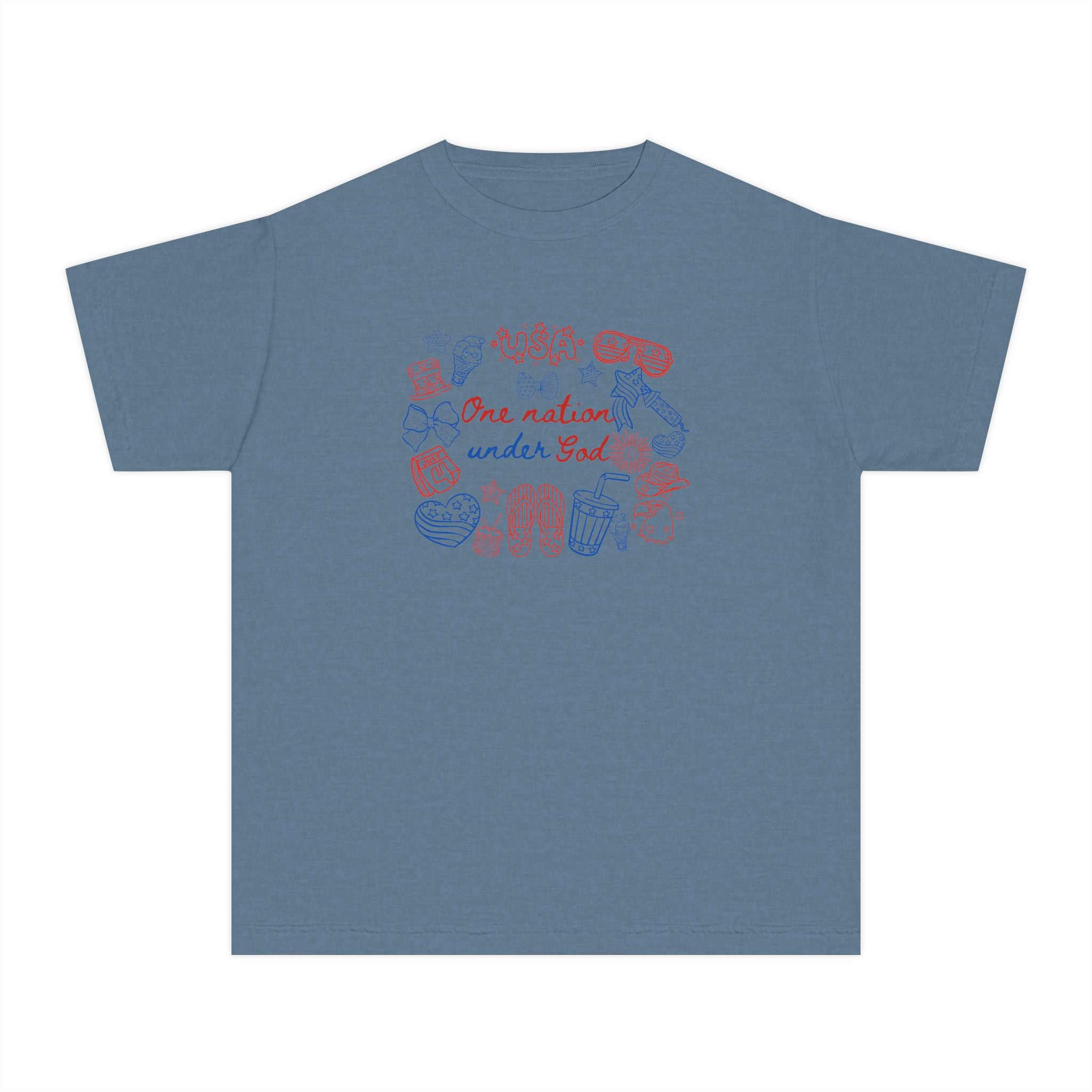 Youth Tee — "One Nation Under God" Patriotic Kids T-Shirt