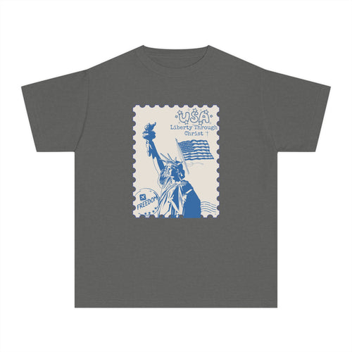 Youth Tee — Liberty Stamp Statue of Liberty Graphic (Freedom, USA)