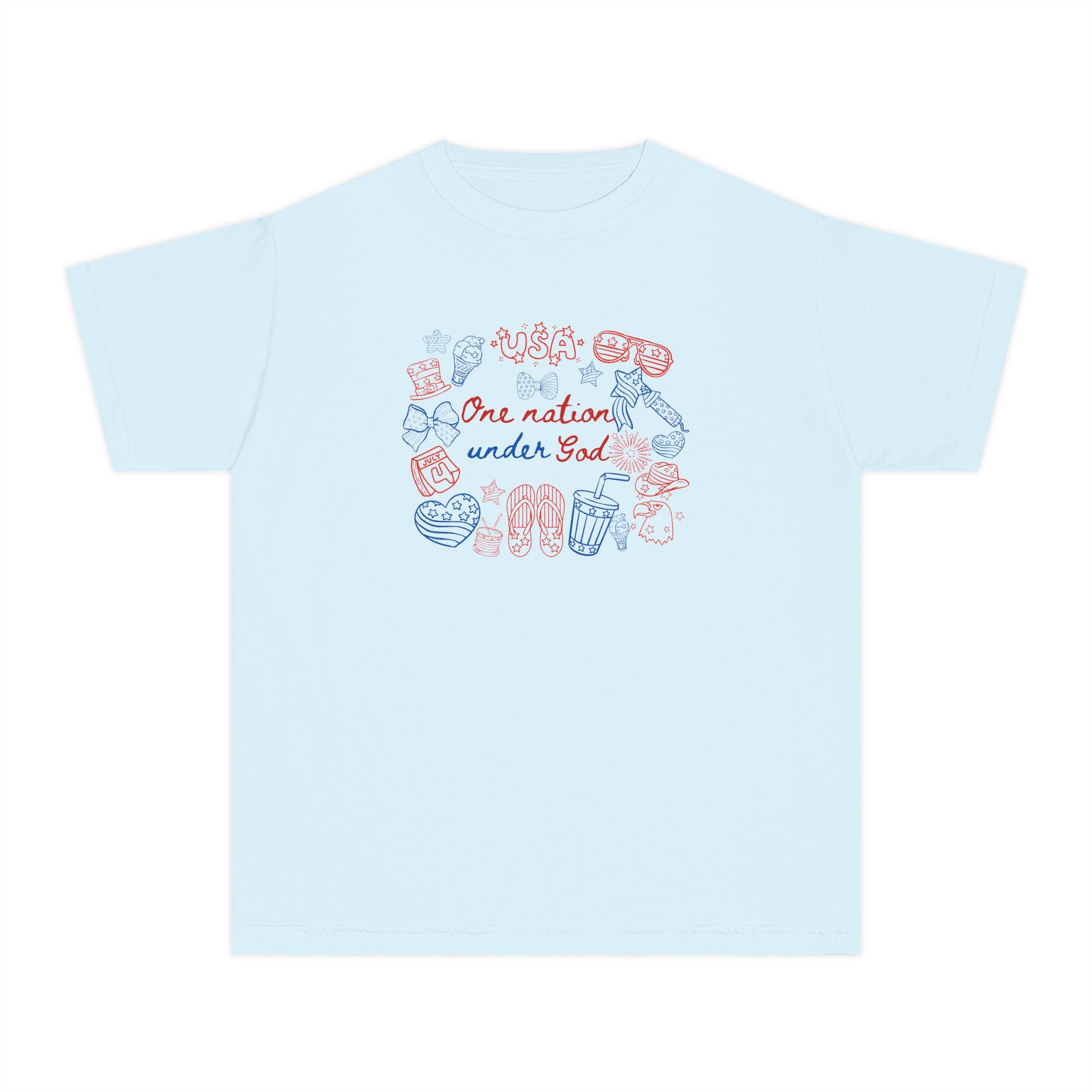 Youth Tee — "One Nation Under God" Patriotic Kids T-Shirt