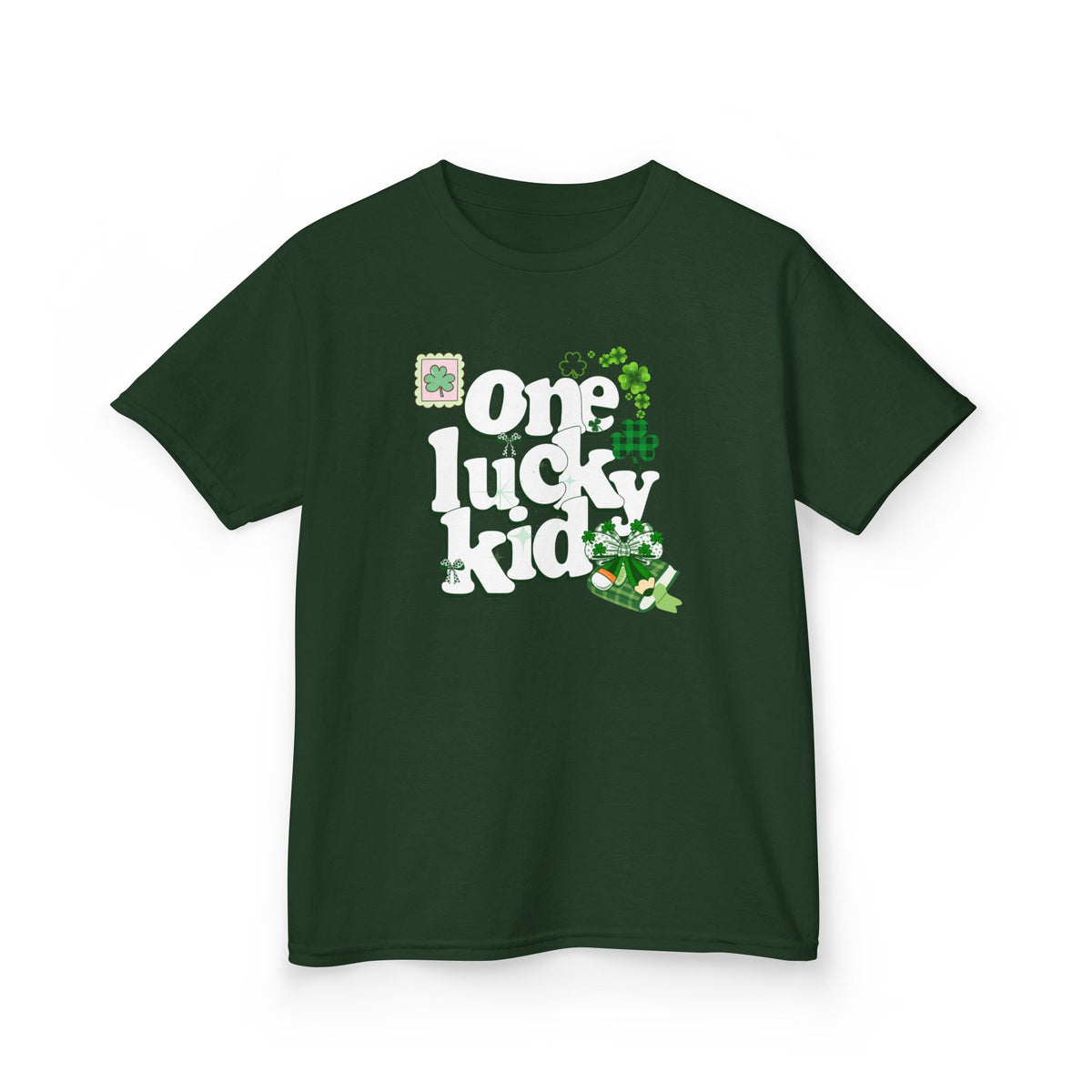 Kids Tee — "One Lucky Kid" Shamrock St. Patrick’s Day Shirt
