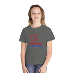 Youth Tee — "Born in Freedom. Saved by Grace." Patriotic Christian Kids T-Shirt