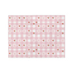 Pink Gingham Strawberry Throw Blanket — Cozy Velveteen Microfiber for Nursery, Picnic & Spring Décor