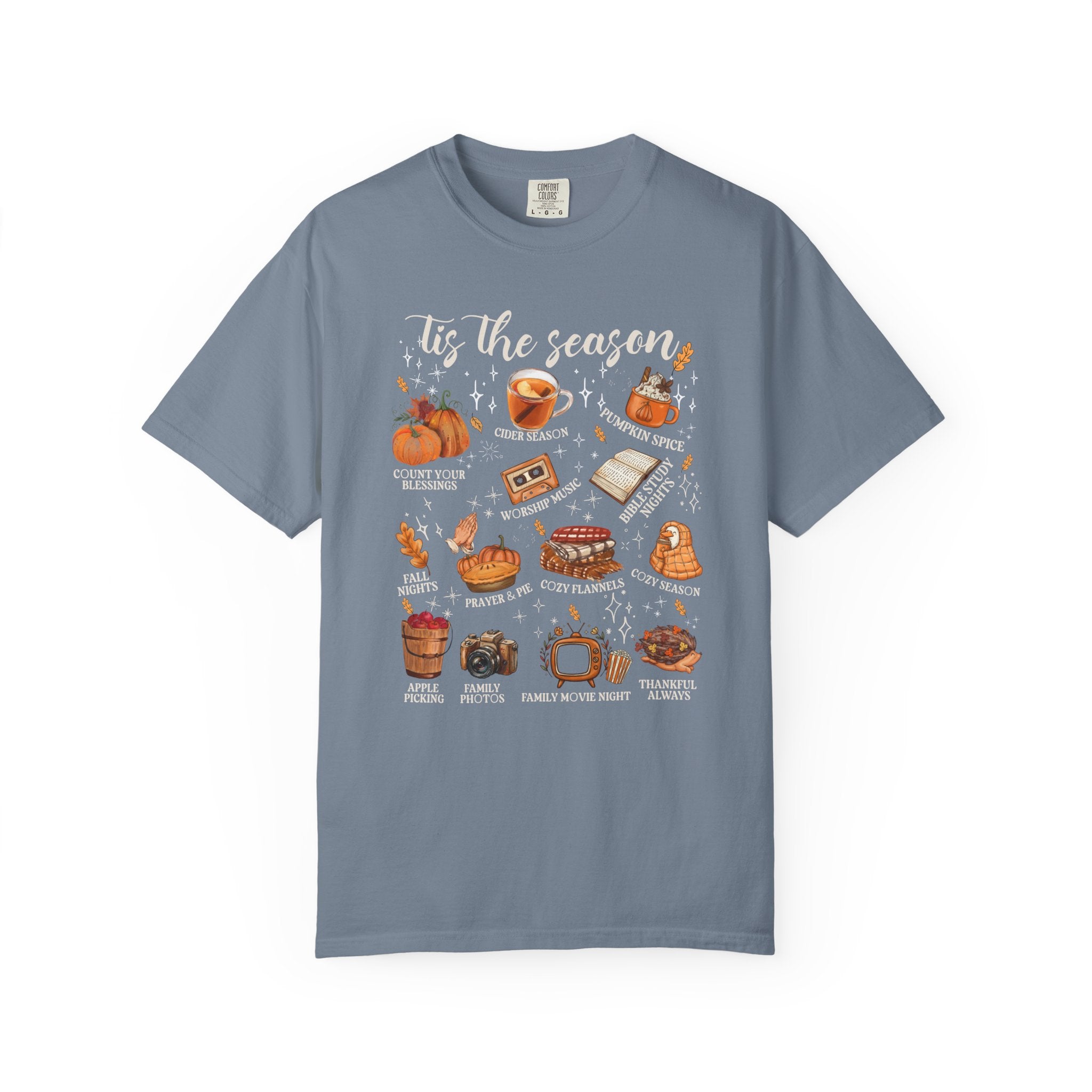 T-Shirt — "Tis the Season" Cozy Fall Icons Graphic Tee