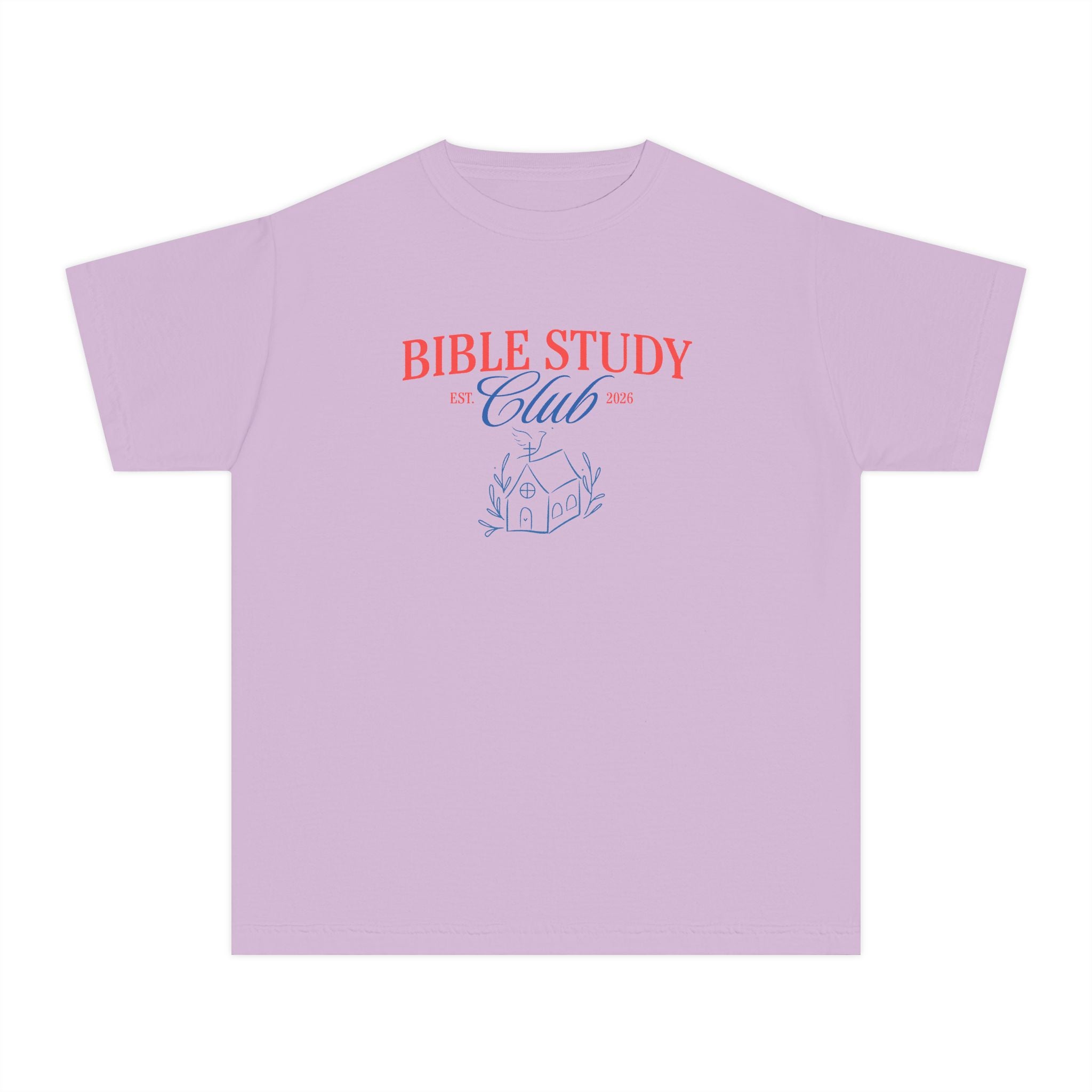 Bible Study Club Youth T‑Shirt — Pastel Yellow Christian Club Tee
