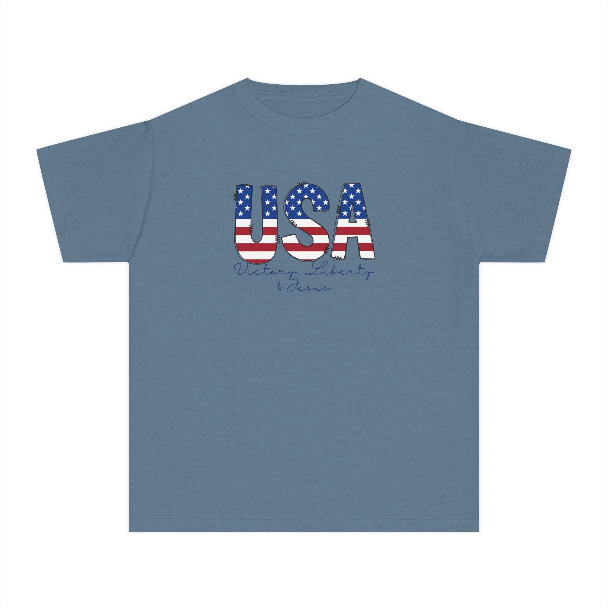 Youth Tee - 'USA'  Patriotic 4th of July Shirt
