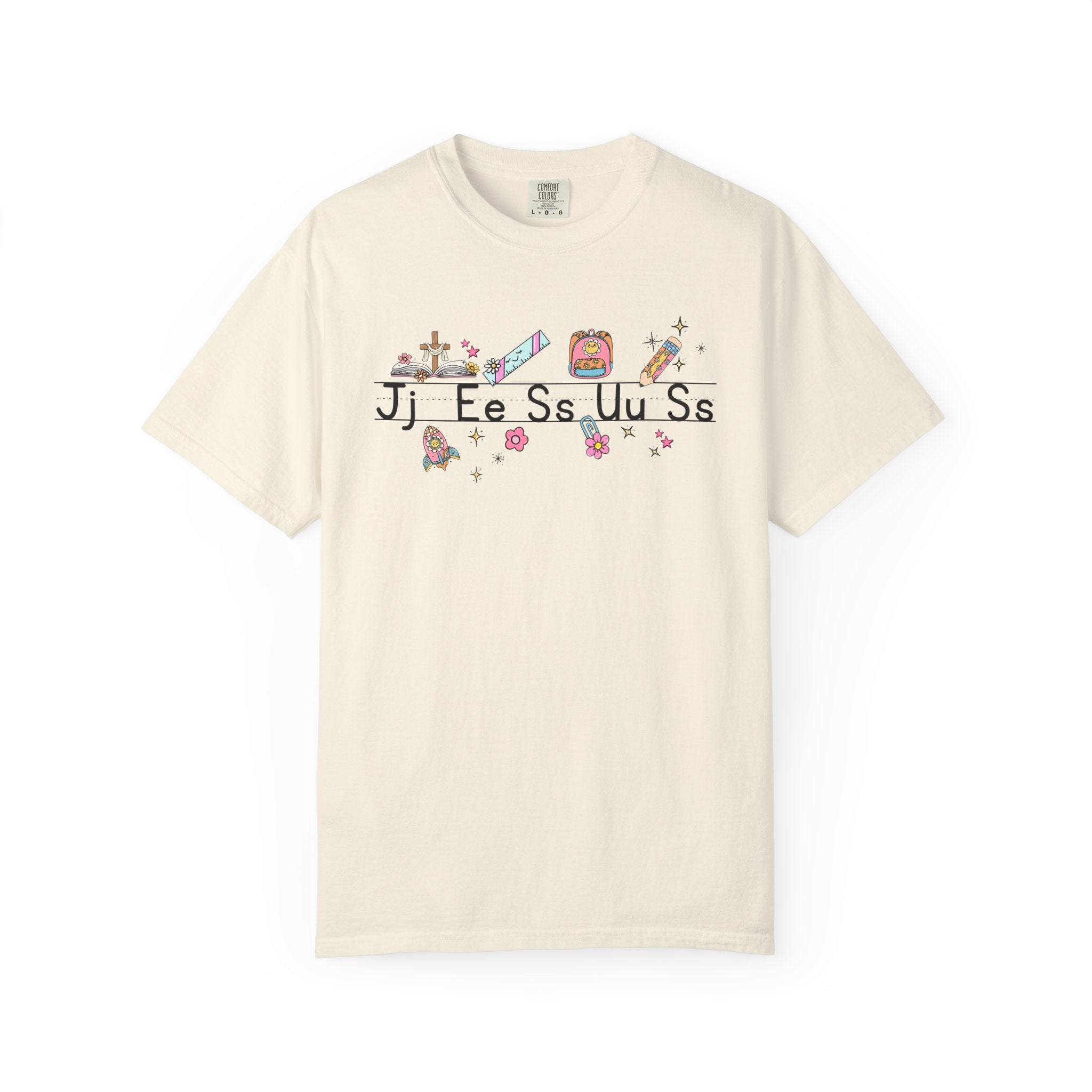 Alphabet Tee – 'Jj Ee Ss Uu Ss'