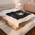 Personalized Moon & Stars Birthday Velveteen Plush Blanket – Custom Name & Age