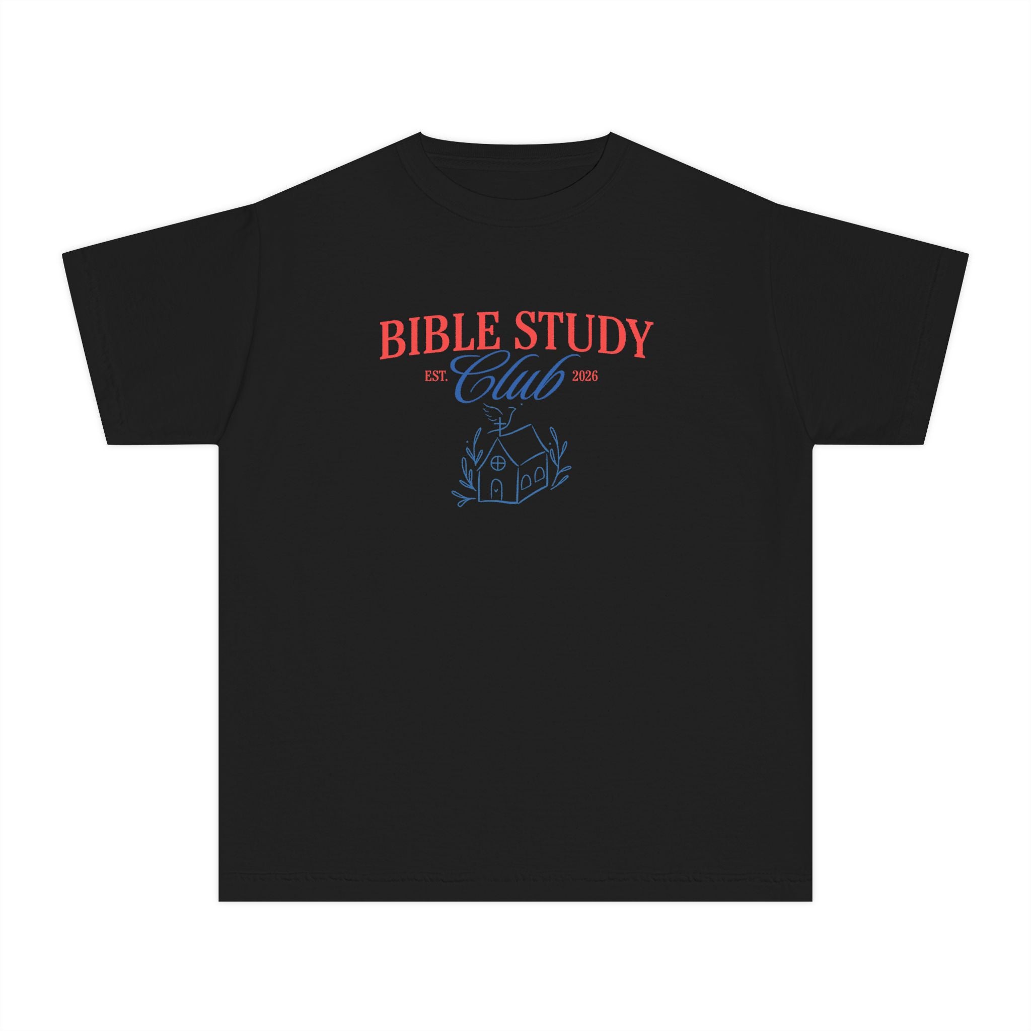 Bible Study Club Youth T‑Shirt — Pastel Yellow Christian Club Tee