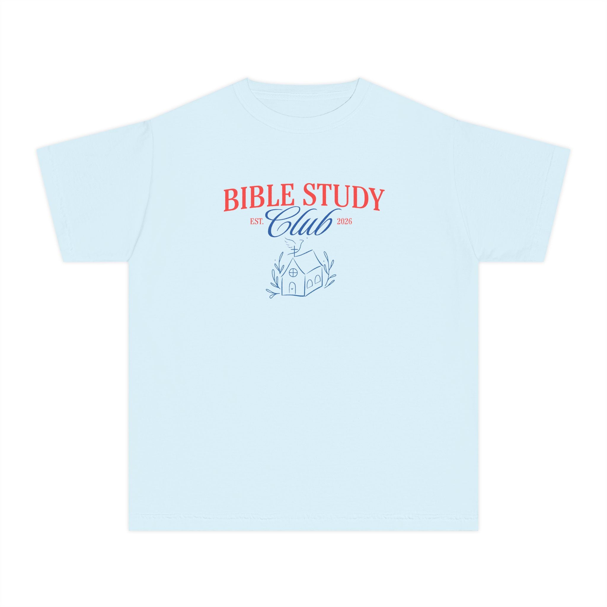 Bible Study Club Youth T‑Shirt — Pastel Yellow Christian Club Tee