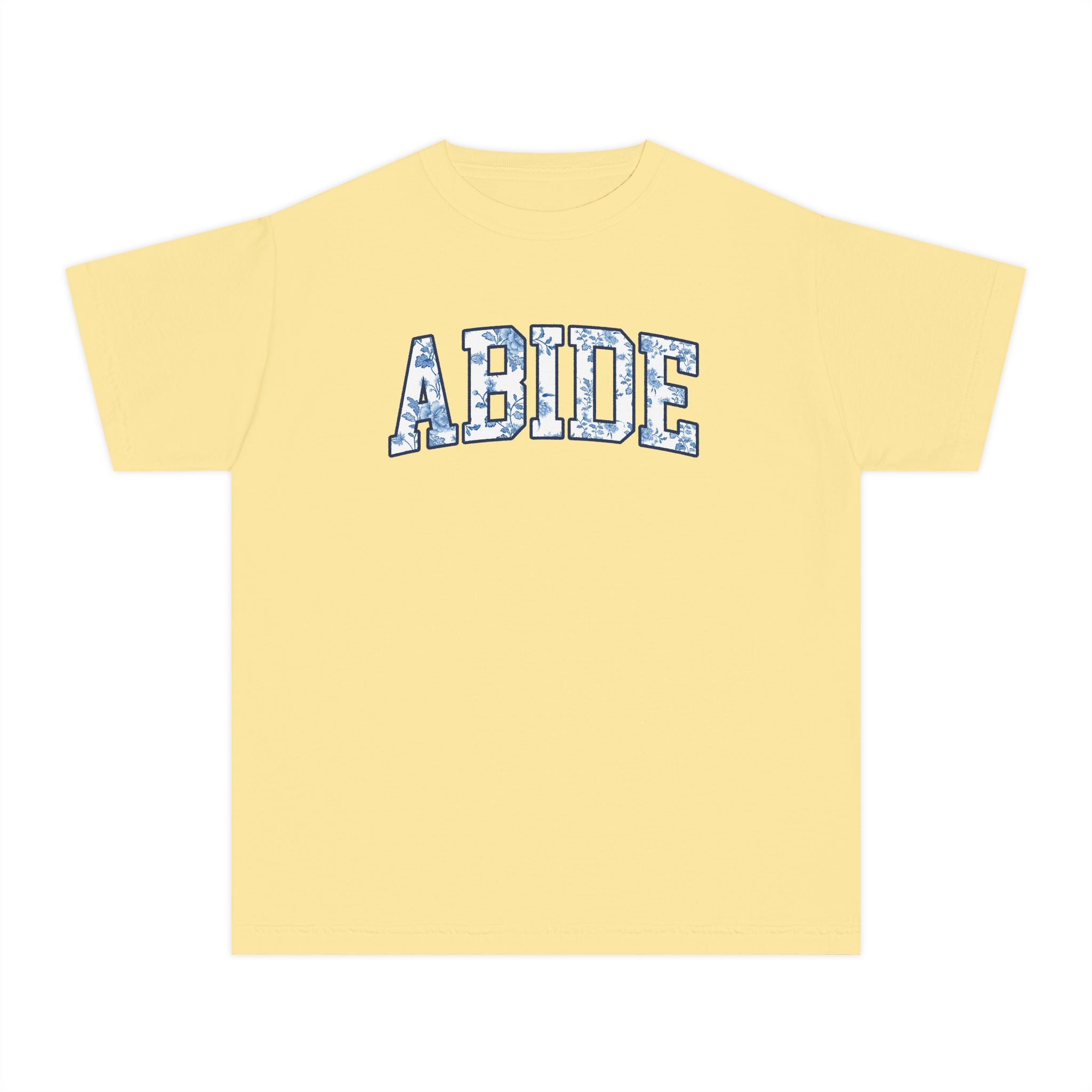 Youth Tee — 'ABIDE' Floral Graphic T-Shirt
