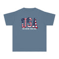 USA Flag Youth Tee - "Free Nation, Freed Soul" Patriotic Kids T-Shirt