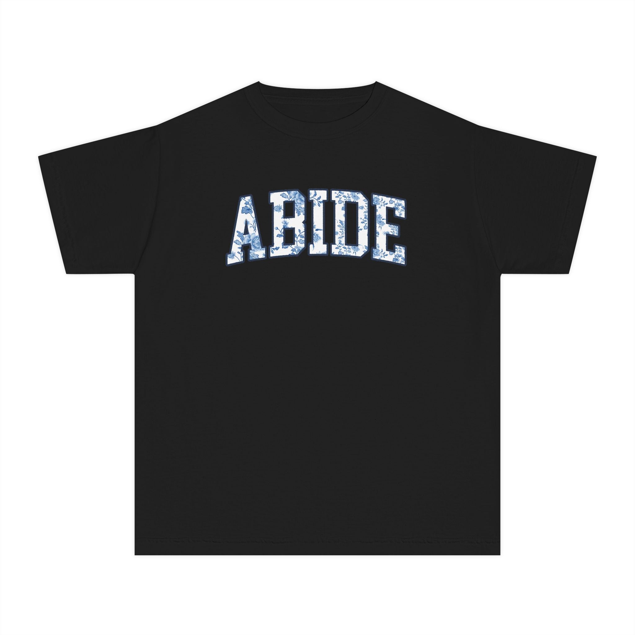 Youth Tee — 'ABIDE' Floral Graphic T-Shirt