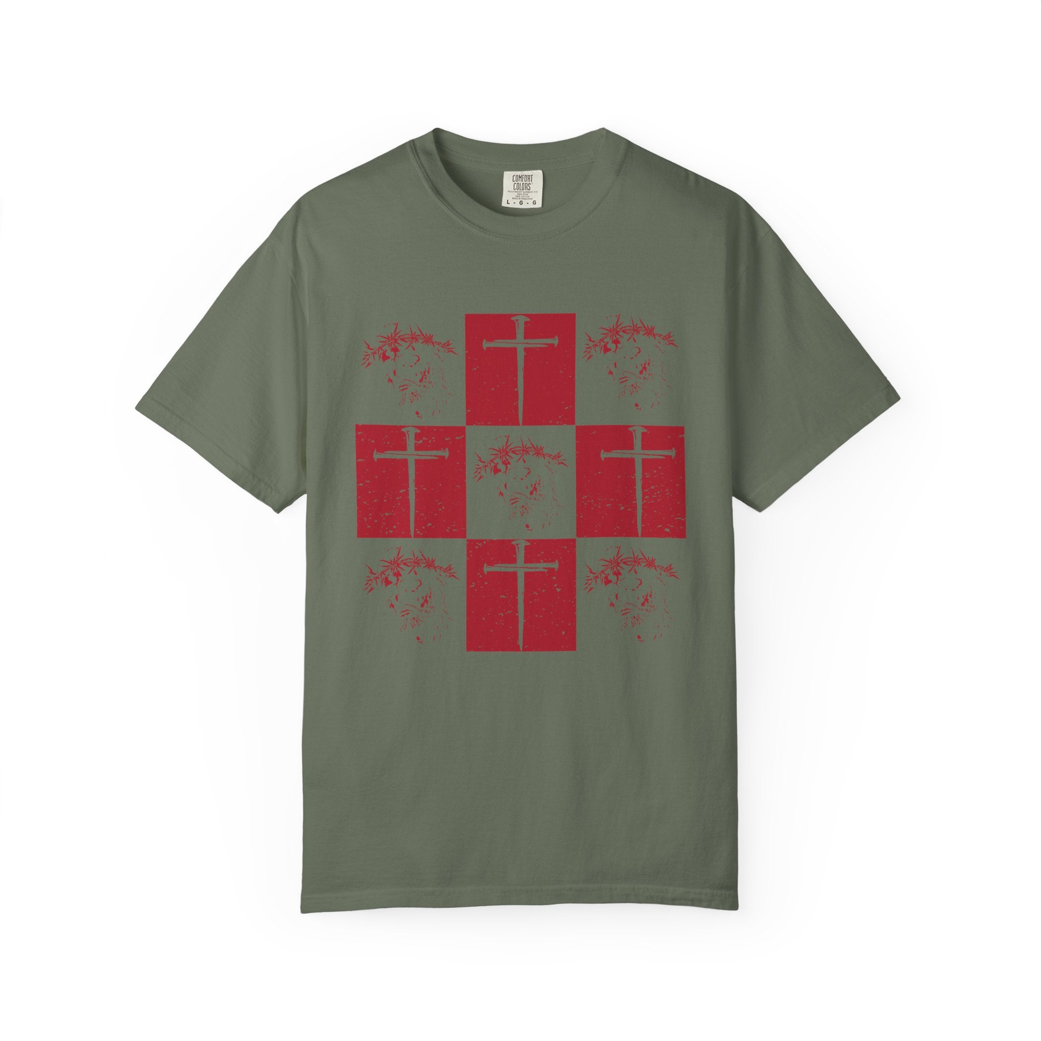 Christian Cross Grid T‑Shirt