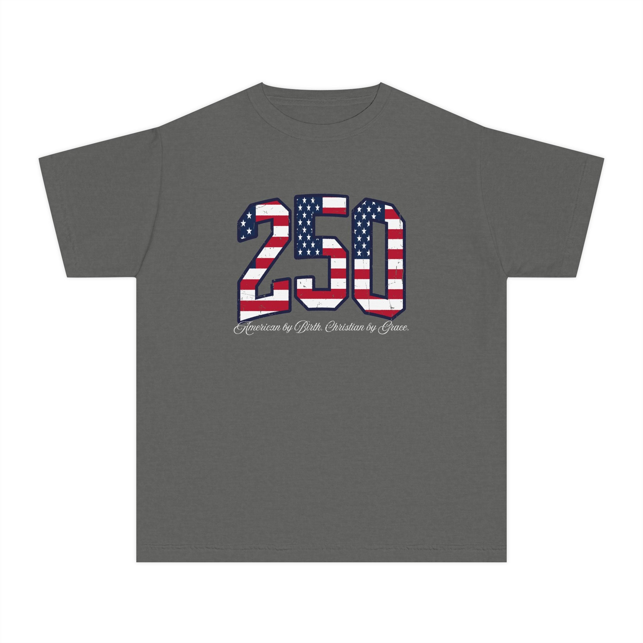 Youth Tee - "250" USA Flag Patriotic Design