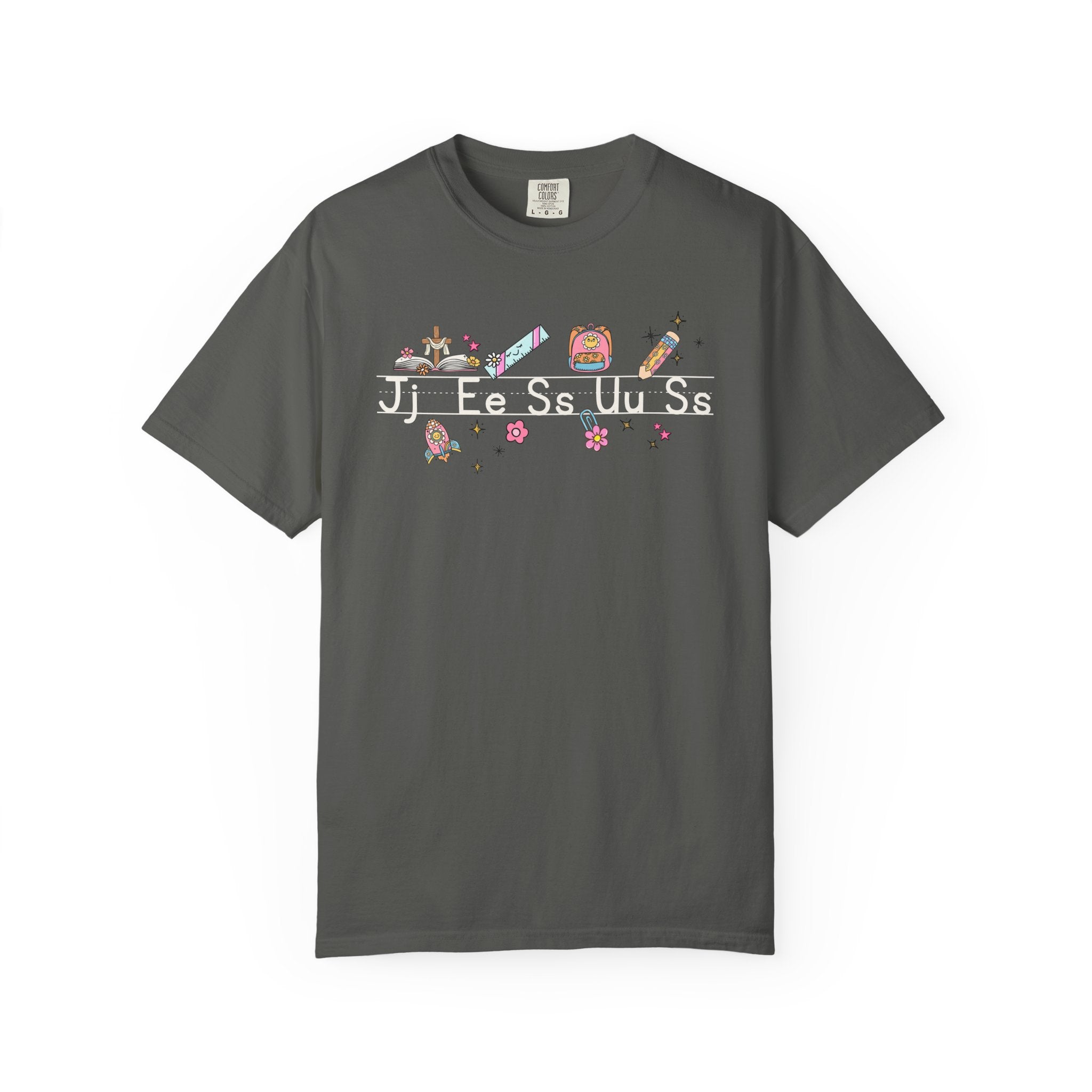 Alphabet Tee – 'Jj Ee Ss Uu Ss'