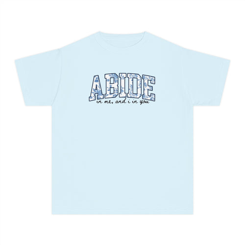 Youth Tee — 'ABIDE' Floral Graphic T-Shirt