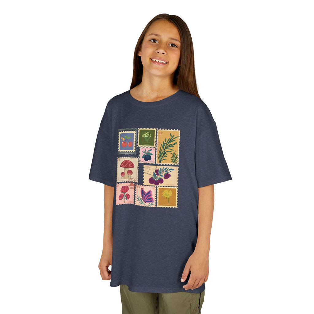 Vintage Floral Stamps Tee — Botanical postal stamps Graphic Shirt