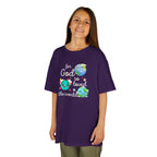 Kids Tee — "For God So Loved the World" Cute Earth Graphic Christian Shirt
