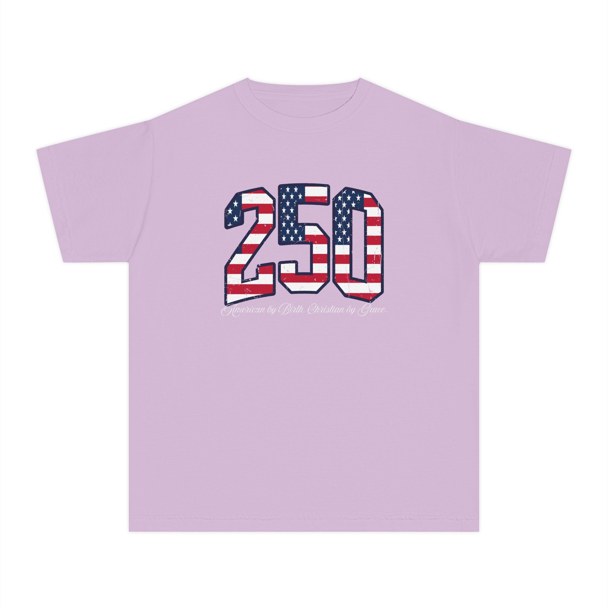 Youth Tee - "250" USA Flag Patriotic Design
