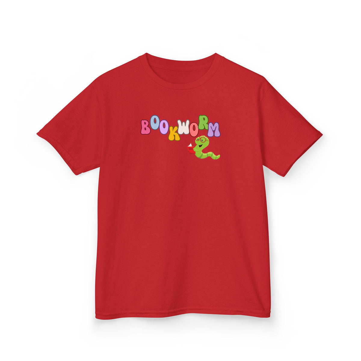 Kids "Bookworm" Graphic Tee — Colorful Reading Worm Shirt for Little Readers