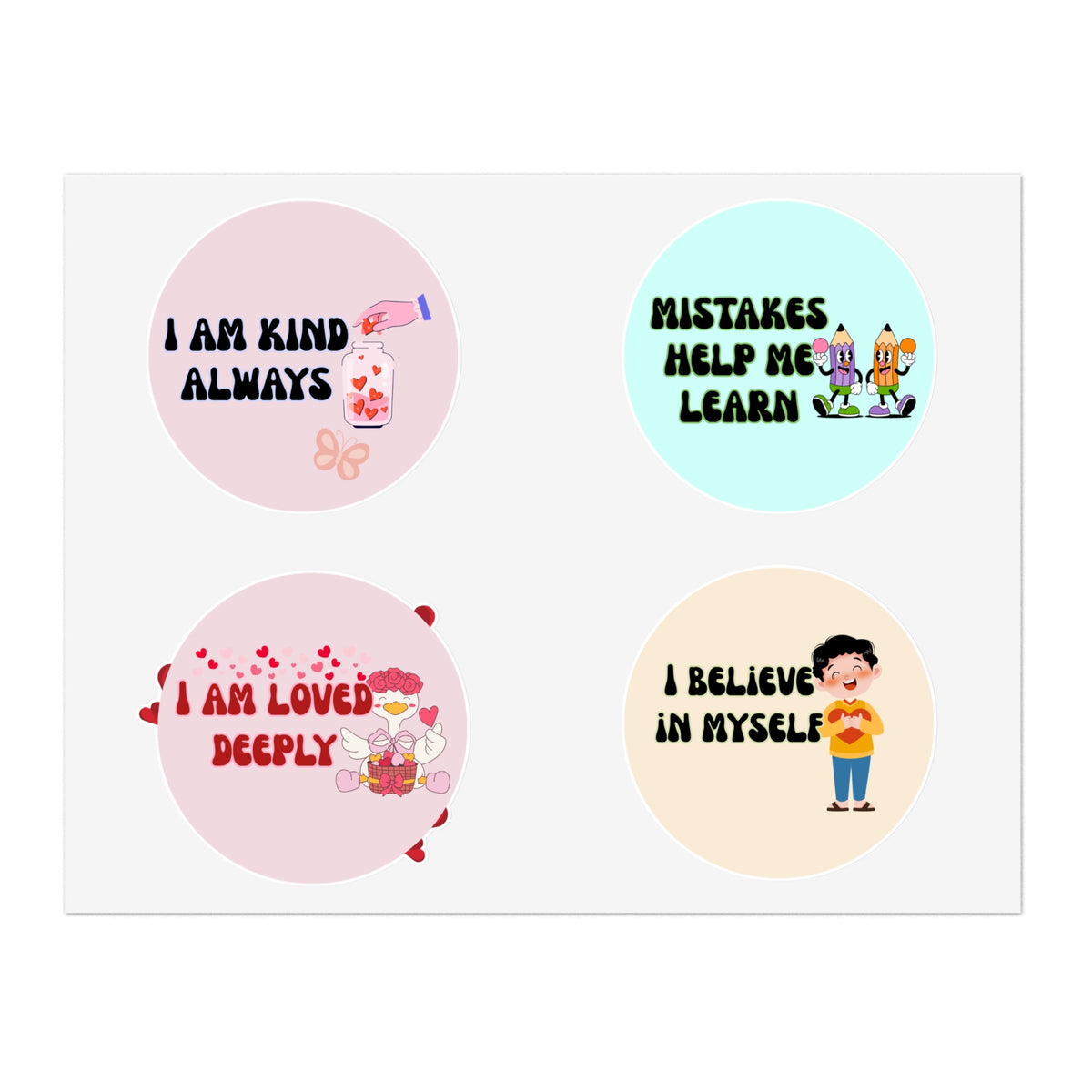 Affirmation Sticker Sheet — Positive Self‑Talk Motivational Decals