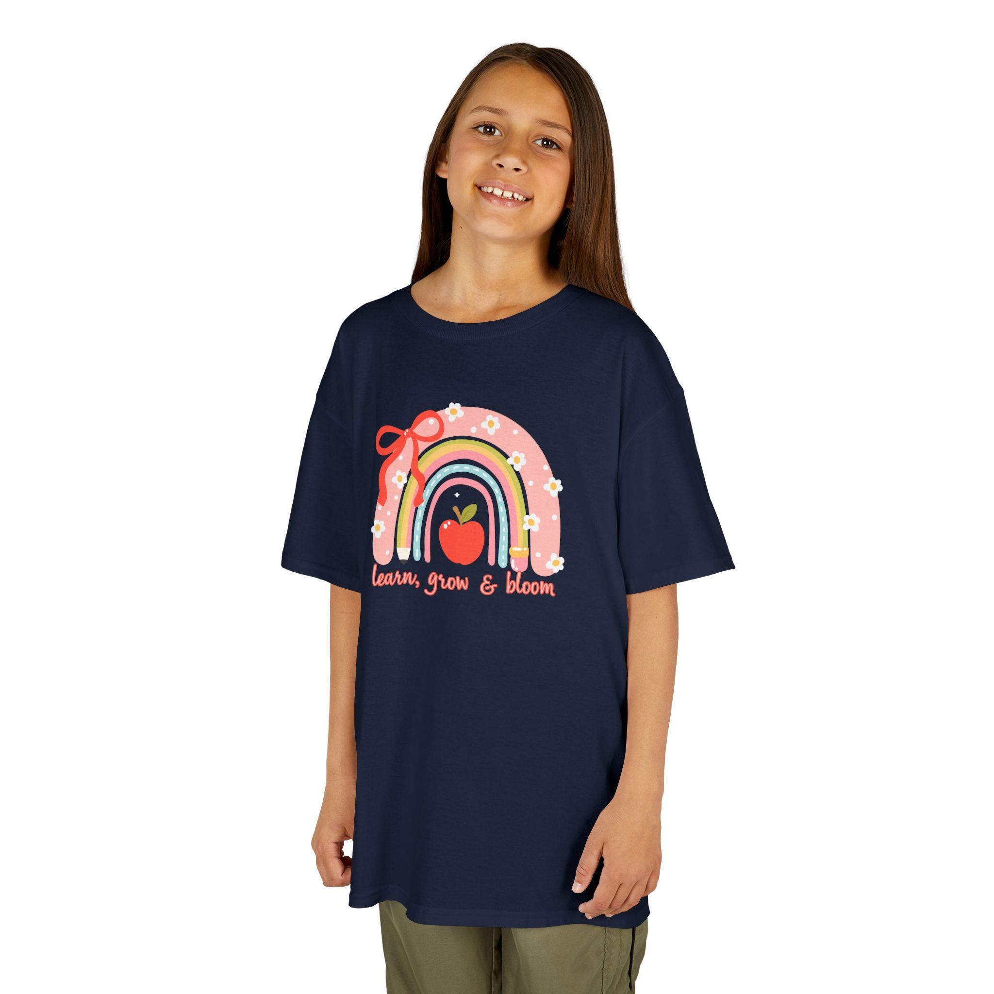 Kids Tee — "Learn, Grow & Bloom"