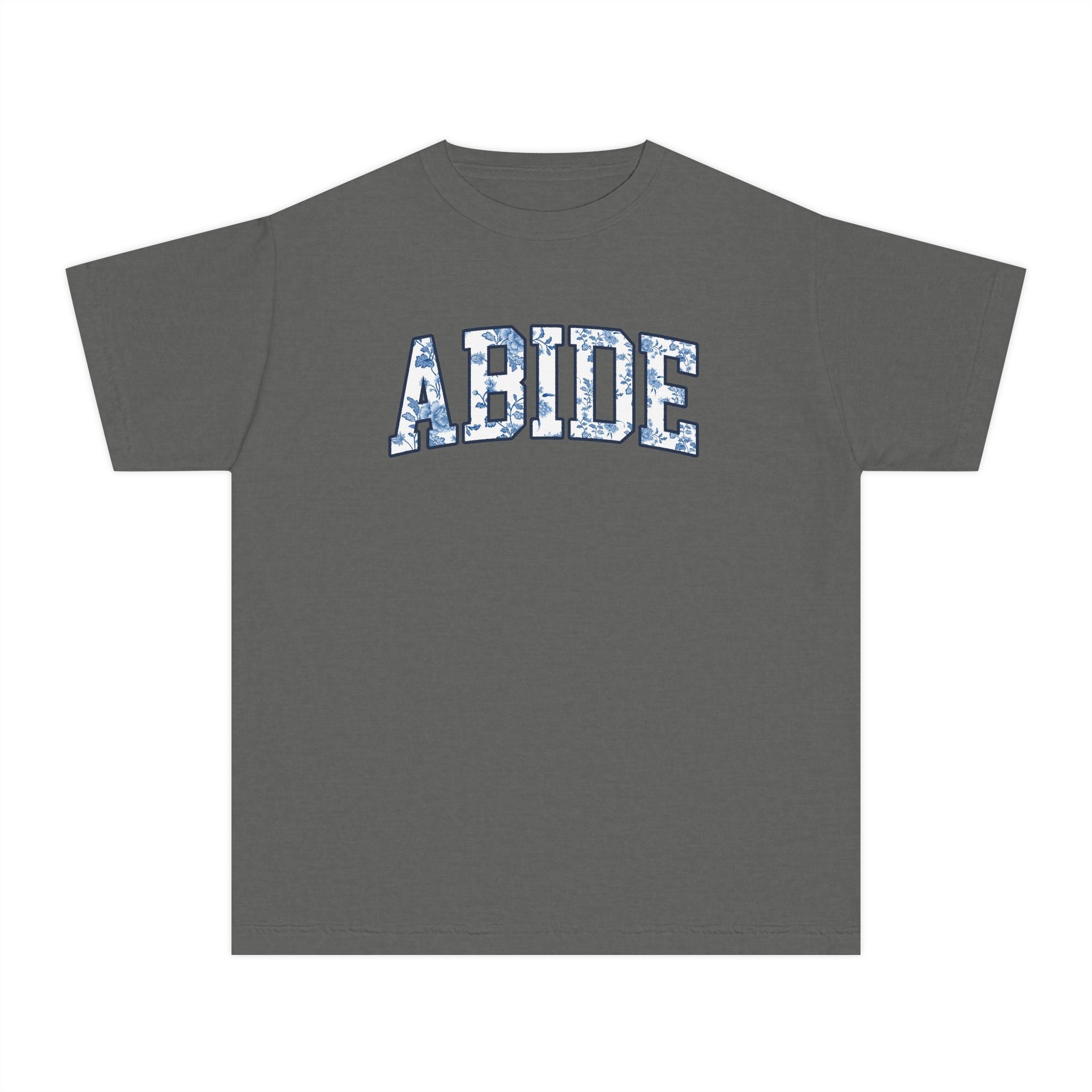 Youth Tee — 'ABIDE' Floral Graphic T-Shirt