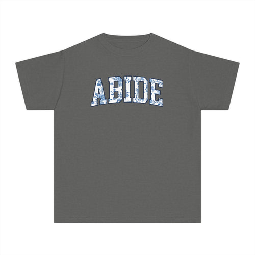 Youth Tee — 'ABIDE' Floral Graphic T-Shirt