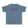 Youth Tee — "Born in Freedom, Saved by Grace" Christian Graphic Shirt