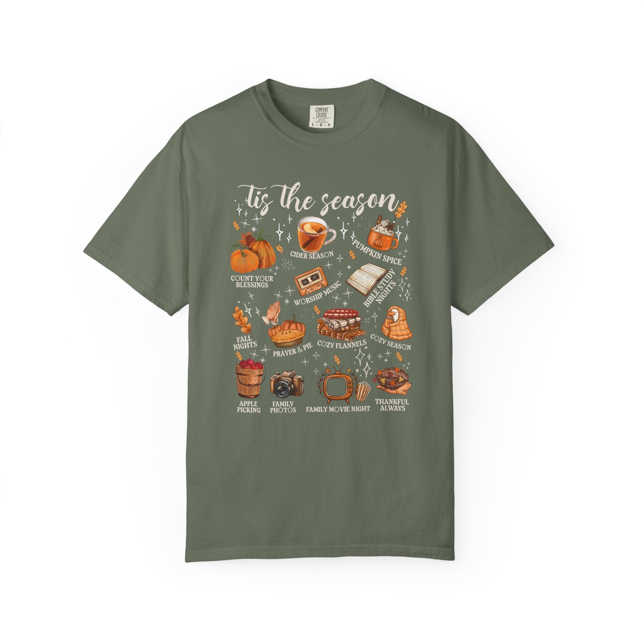T-Shirt — "Tis the Season" Cozy Fall Icons Graphic Tee