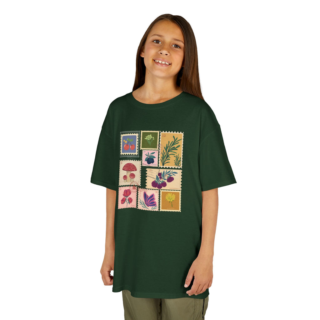 Vintage Floral Stamps Tee — Botanical postal stamps Graphic Shirt