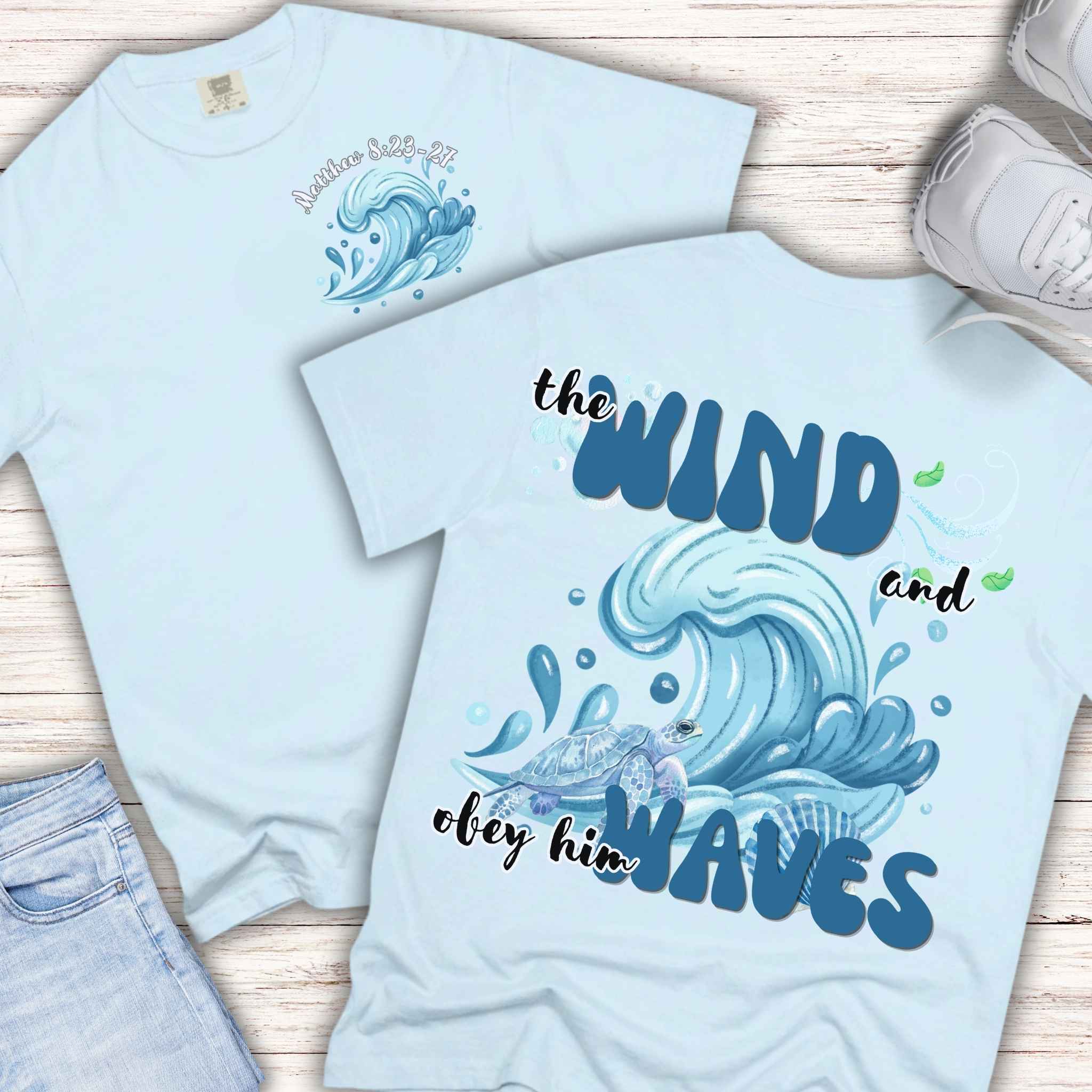 Youth Tee — "The Wind and Waves" Surf Wave Graphic Shirt (Kids Coastal Summer Tee)