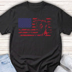 Youth Tee-American Flag with Jesus Christ and crown of thorns