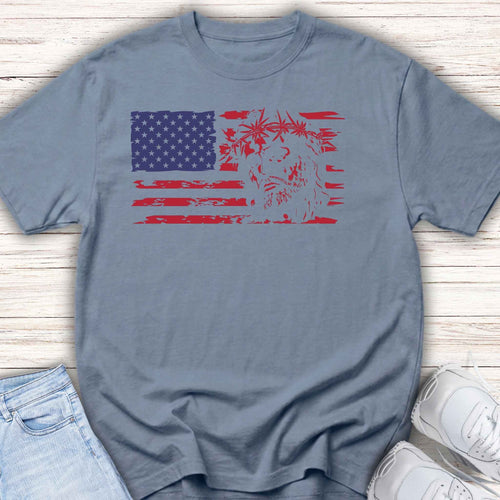 Youth American Flag Tee with Jesus Christ and crown of thorns