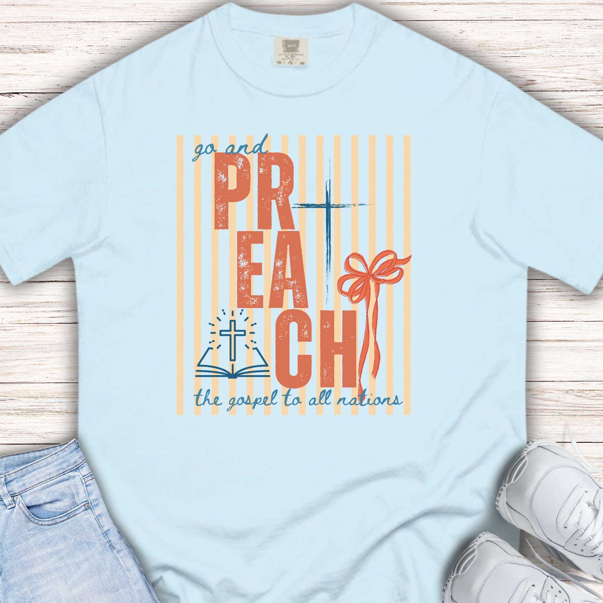 Go and preach the Gospel striped tee