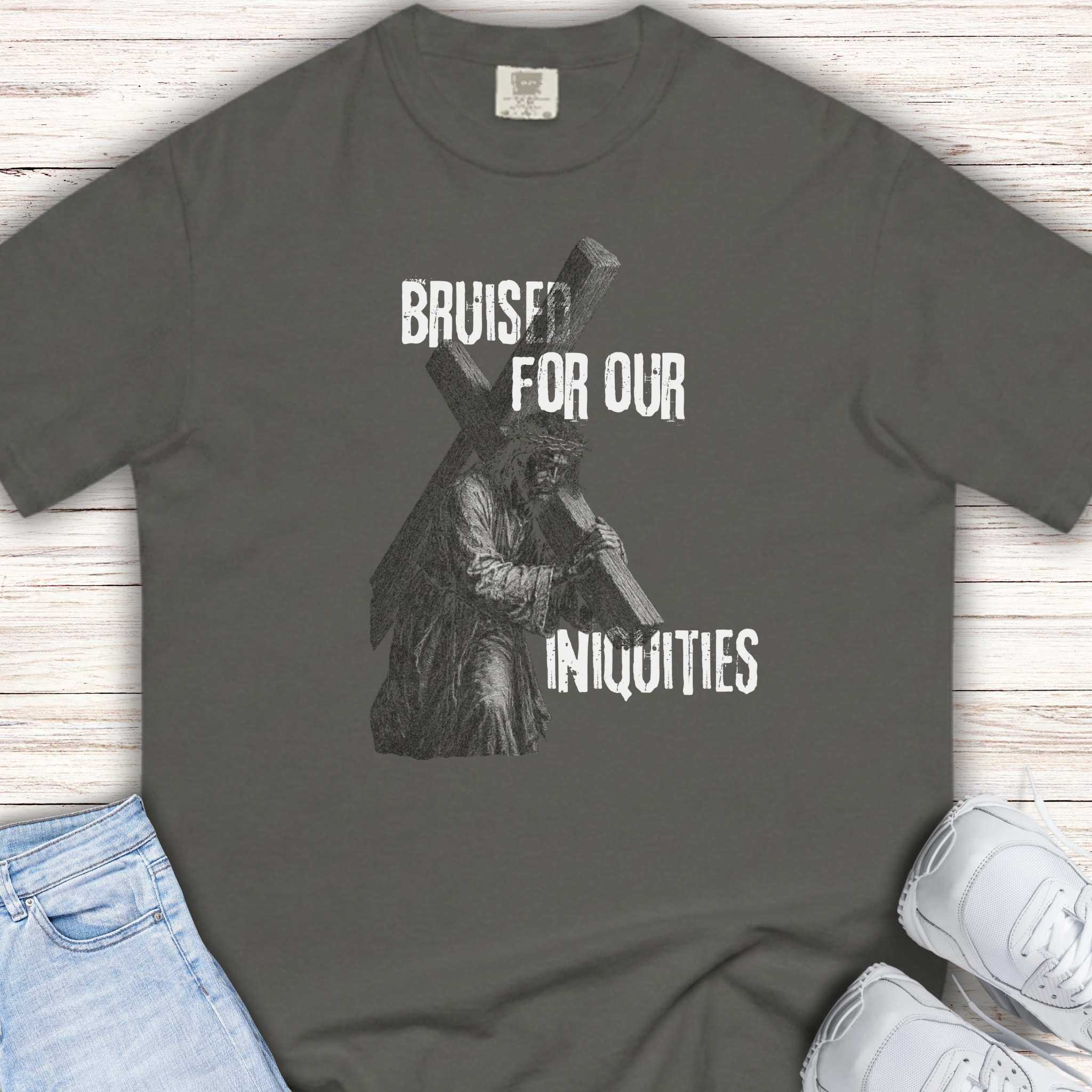 Bruised for Our Iniquities Youth Tee | Isaiah 53 Christian Shirt
